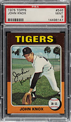 1975 Topps #546 John Knox PSA MINT 9