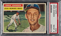 1956 Topps #294 Ernie Johnson PSA NM-MT 8