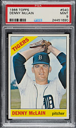 1966 Topps #540 Denny McLain PSA MINT 9