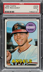 1969 Topps #205 Rick Reichardt PSA MINT 9