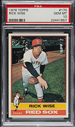 1976 Topps #170 Rick Wise PSA GEM MINT 10