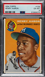 1954 Topps #128 Hank Aaron Rookie PSA EX-MT 6