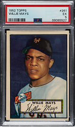 Lot # 8: 1952 Topps #261 Willie Mays PSA EX 5