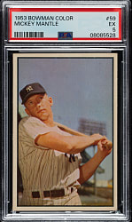 1953 Bowman Color #59 Mickey Mantle PSA EX 5