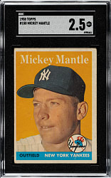 1958 Topps #150 Mickey Mantle SGC GOOD+ 2.5