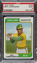 1974 Topps #155 Bert Campaneris PSA MINT 9