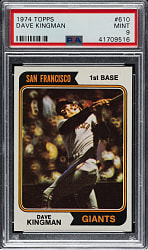 1974 Topps #610 Dave Kingman PSA MINT 9