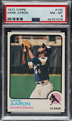 1973 Topps #100 Hank Aaron PSA NM-MT 8