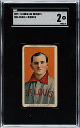 1909-1911 T206 White Border Charlie Rhodes SGC GOOD 2 - Carolina Brights Back