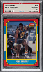 1986-1987 Fleer Basketball #68 Karl Malone Rookie PSA GEM MINT 10