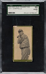 1910 T211 Red Sun Cigarettes Bill Chappelle SGC POOR 10