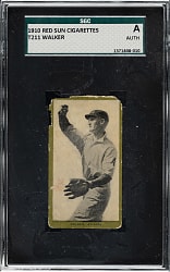 1910 T211 Red Sun Cigarettes Scott Walker SGC Authentic