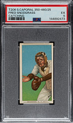 1909-1911 T206 White Border Fred Snodgrass Catching PSA EX 5