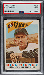 1960 Topps #225 Bill Rigney PSA MINT 9