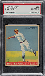 1933 R319 Goudey #20 Bill Terry PSA EX-MT 6