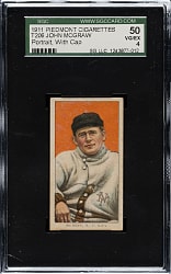 1909-1911 T206 White Border John McGraw Portrait with Cap SGC VG/EX 50