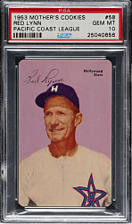 1953 Mother's Cookies #58 Red Lynn PSA GEM MINT 10