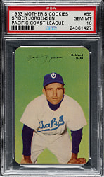1953 Mother's Cookies #55 Spider Jorgensen PSA GEM MINT 10
