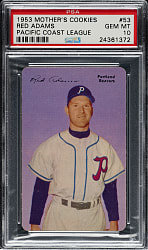 1953 Mother's Cookies #53 Red Adams PSA GEM MINT 10