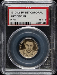 1910-1912 P2 Sweet Caporal Pins Art Devlin PSA MINT 9