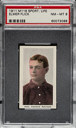 1910-1911 M116 Sporting Life Elmer Flick PSA NM-MT 8