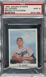 1955 Golden Stamps Brooklyn Dodgers Gil Hodges PSA MINT 9