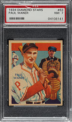 1934-1936 R327 Diamond Stars #83 Paul Waner (1935 Blue Back) PSA NM 7