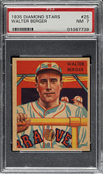 1934-1936 R327 Diamond Stars #25 Walter Berger PSA NM 7