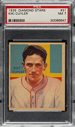 1934-1936 R327 Diamond Stars #31 Kiki Cuyler (1935 Green Back) PSA NM 7