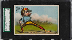 1887 H891 Tobin Litho Trade Card Tim Keefe SGC VG 40