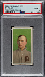 Lot # 1: 1909-1911 T206 White Border Ty Cobb Portrait Green Background PSA VG-EX 4
