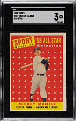 1958 Topps #487 Mickey Mantle All-Star SGC VG 3