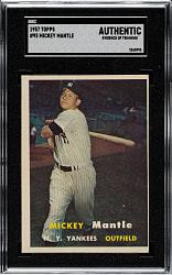 1957 Topps #95 Mickey Mantle SGC Authentic
