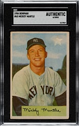 1954 Bowman #65 Mickey Mantle SGC Authentic
