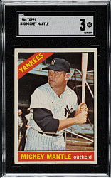 1966 Topps #50 Mickey Mantle SGC VG 3