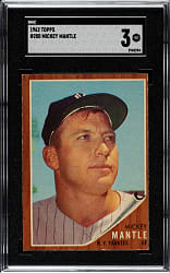 1962 Topps #200 Mickey Mantle SGC VG 3
