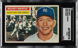 1956 Topps #135 Mickey Mantle White Back SGC Authentic