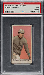 1909 E101 Anonymous "Set of 50" John McGraw PSA VG 3 (MK)