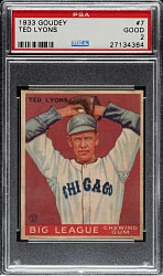 1933 R319 Goudey #7 Ted Lyons PSA GOOD 2