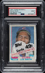 1982 Topps Unopened Cello Pack PSA MINT 9 - Lee Smith Rookie on Top