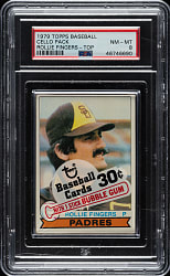 1979 Topps Unopened Cello Pack PSA NM-MT 8 - Rollie Fingers on Top