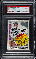 1984 Topps Unopened Cello Pack PSA MINT 9 - Don Mattingly Rookie on Top