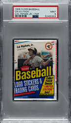 1988 Fleer Unopened Cello Pack PSA MINT 9 - Cal Ripken Jr. on Top