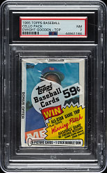 1985 Topps Unopened Cello Pack PSA NM 7 - Dwight Gooden Rookie on Top
