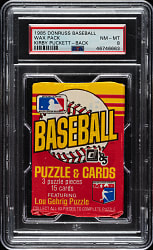 1985 Donruss Unopened Wax Pack PSA NM-MT 8 - Kirby Puckett Rookie on Back