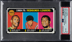 1970-1971 Topps Basketball #5 Elvin Hates, Wes Unseld, and Lew Alcindor PSA EX-MT 6