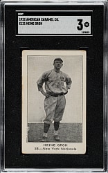 1922 E121 American Caramel (Series of 120) Heinie Groh SGC VG 3