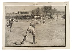1887 Harper's Weekly Newspaper Baseball Woodcut