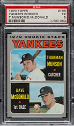 1970 Topps #189 Thurman Munson Rookie PSA EX 5