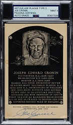 Signed 1956-1963 Artvue (Type 2) Black-and-White Hall of Fame Postcard Joe Cronin PSA/DNA MINT 9